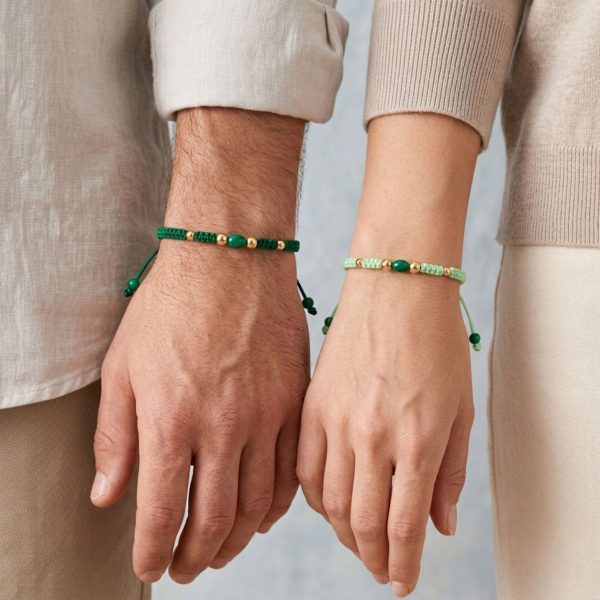 Pulseras macramé verdes