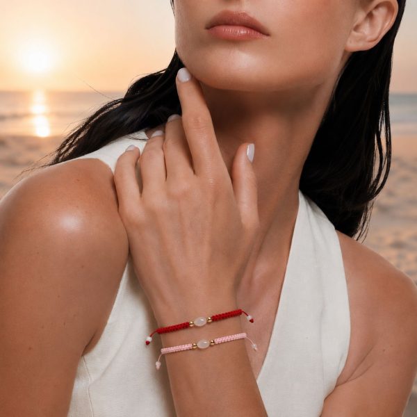 pulseras macramé madreperla