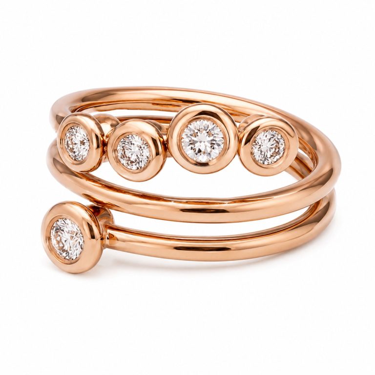 Anillo Volta de oro rosa y diamantes