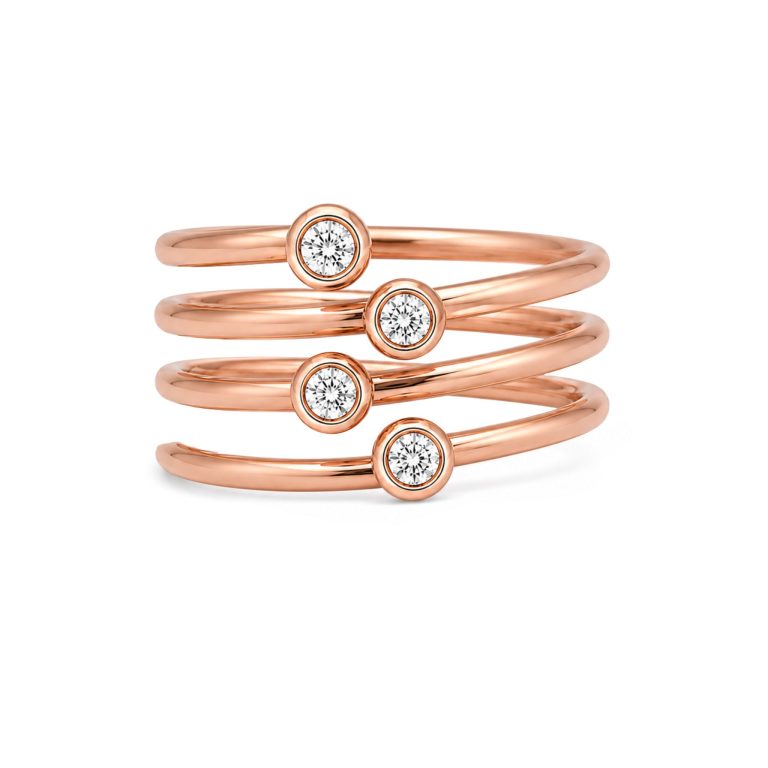Anillo Volta oro rosa y diamantes
