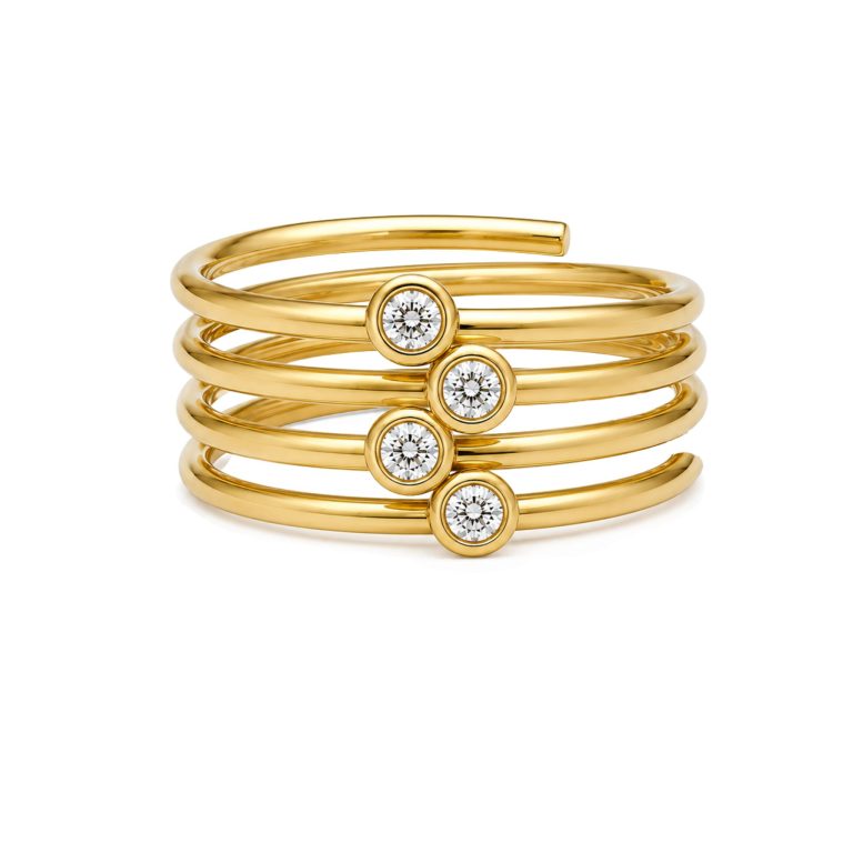 Anillo volta oro amarillo y diamantes