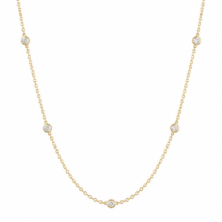 Gargantilla con diamantes en chaton