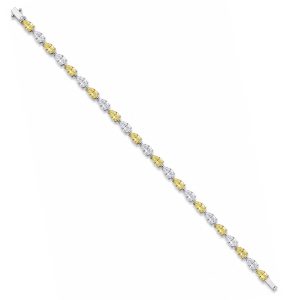 Pulsera de diamantes blancos y fancy