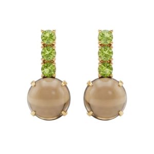 Pendientes de cuarzo lemon y peridoto