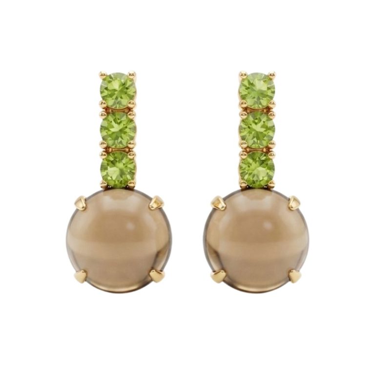 Pendientes de cuarzo lemon y peridoto