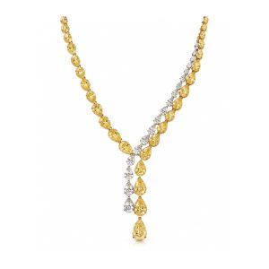 Gargantilla de diamantes fancy y blancos