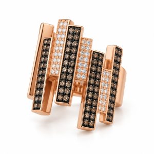Anillo Skyline con diamantes brown