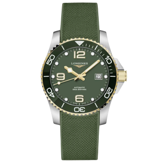 Longines Hydroconquest green 41mm rubber strap