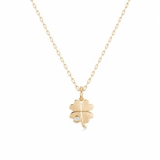 Colgante trébol con diamante