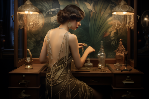 Woman with vintage jewellery