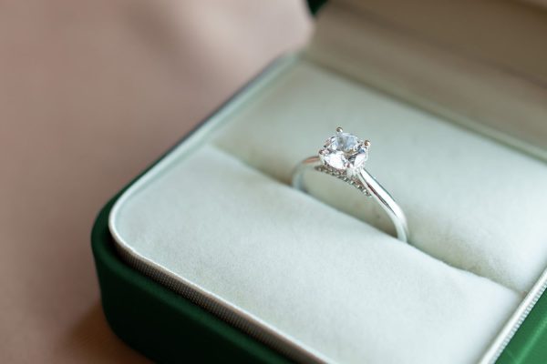 solitaire ring in case