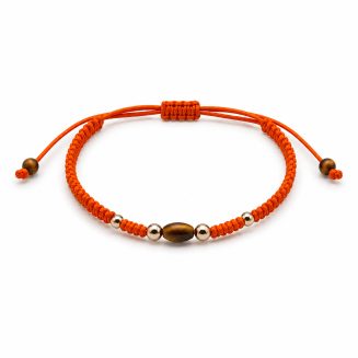 Pulsera macramé Naranja Ojo de tigre