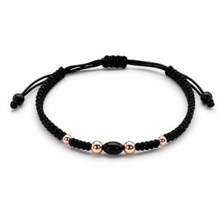Pulsera macramé Negra Onix