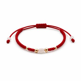 Pulsera macramé Rojo Madreperla