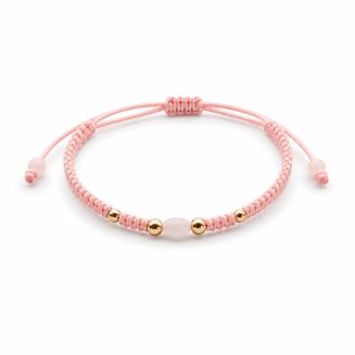 Pulsera macramé Rosa Madreperla