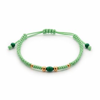 Pulsera macramé Verde Malaquita