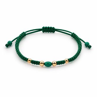 Pulsera macramé Verde oscuro Malaquita