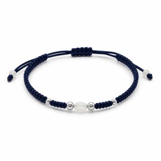 Pulsera macramé Azul Madreperla