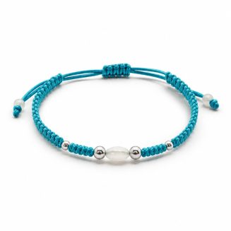 Pulsera macramé Turquesa Madreperla
