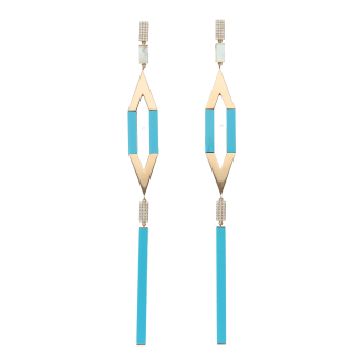 Long earrings with turquoise
