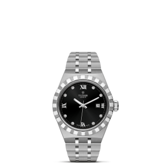 Tudor Royal 28mm Black with diamonds