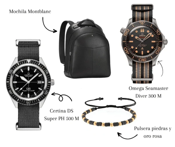 Watches, backpack and bracelet, gift proposal for him