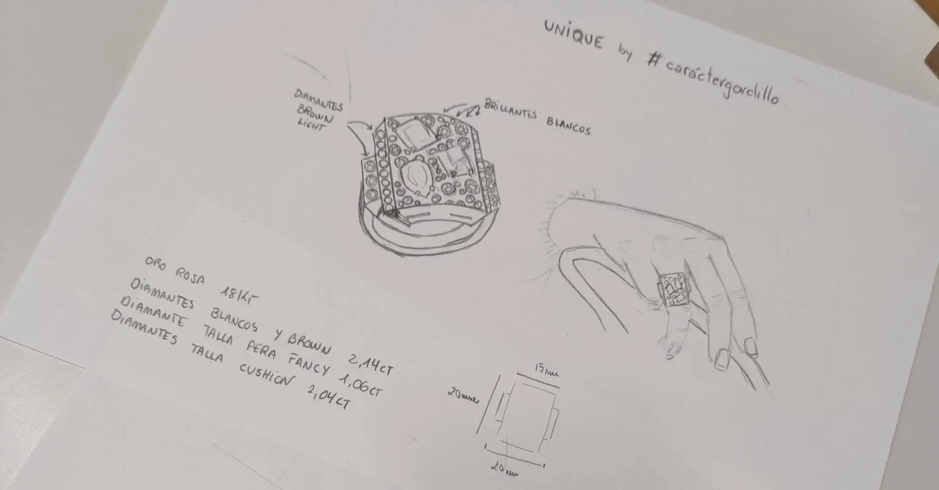 Sketch of rings for the collection carácter Gordillo