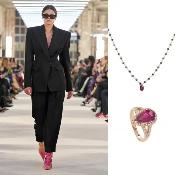 Model walking in Alexandre Vauthier design during Paris Haute Couture week 2023