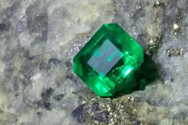 A deep green emerald