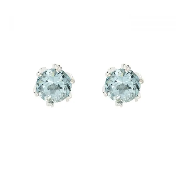 Indira earrings, made in white gold and aquamarines