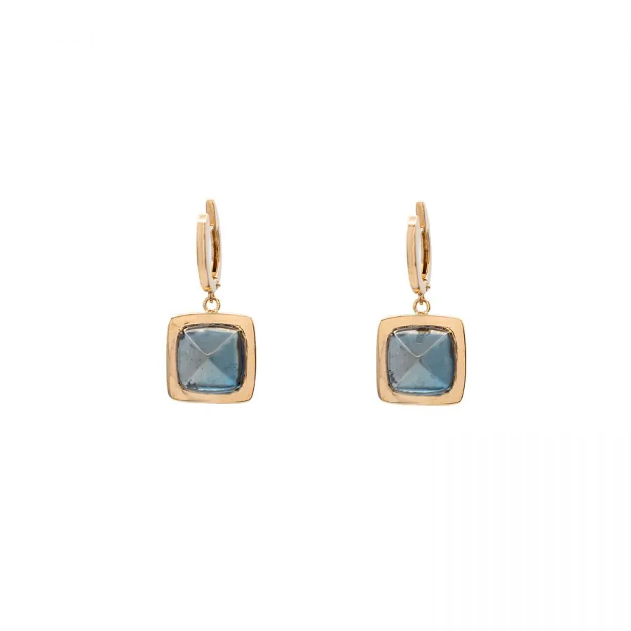 18-carat rose gold earrings with Blue London topaz