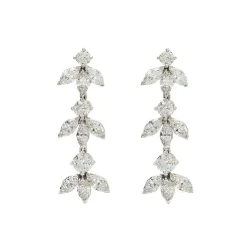 White gold, diamond and marquis earrings