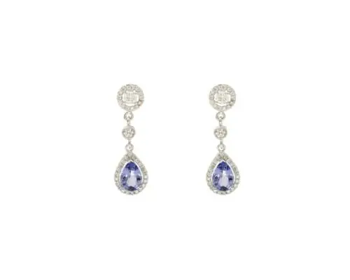 Tanzanite and diamond earrings Purple sky