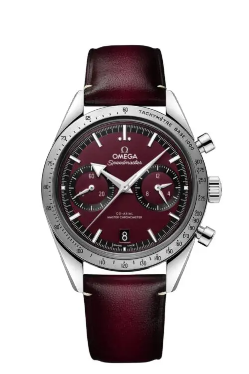 Omega Speedmaster57 burgundy leather strap