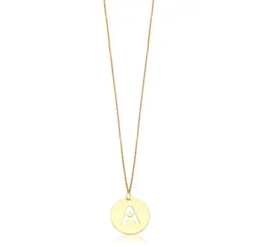 Initial LETTER A pendant in yellow gold