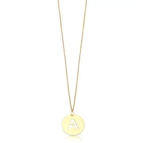 Initial LETTER A pendant in yellow gold
