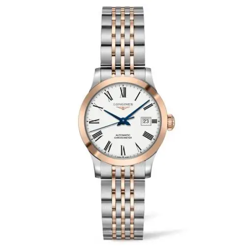 Clock Longines Record Collection in Steel and rose gold 30mm