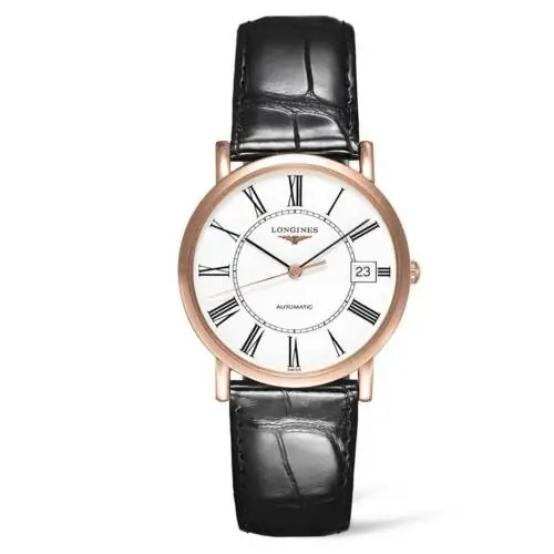 Reloj Longines Elegant Collection en oro rosa y Piel 34