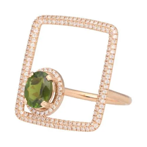 Roche ring in pink gold with tourmaline