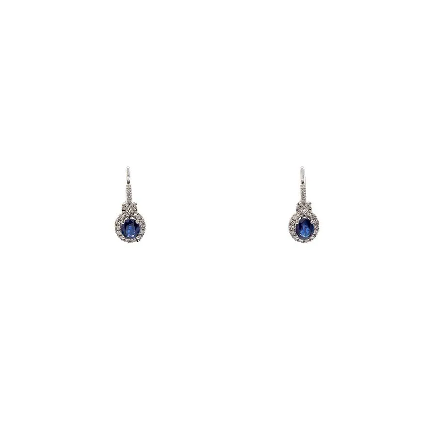 Monica bridal earrings, with sapphires and white gold