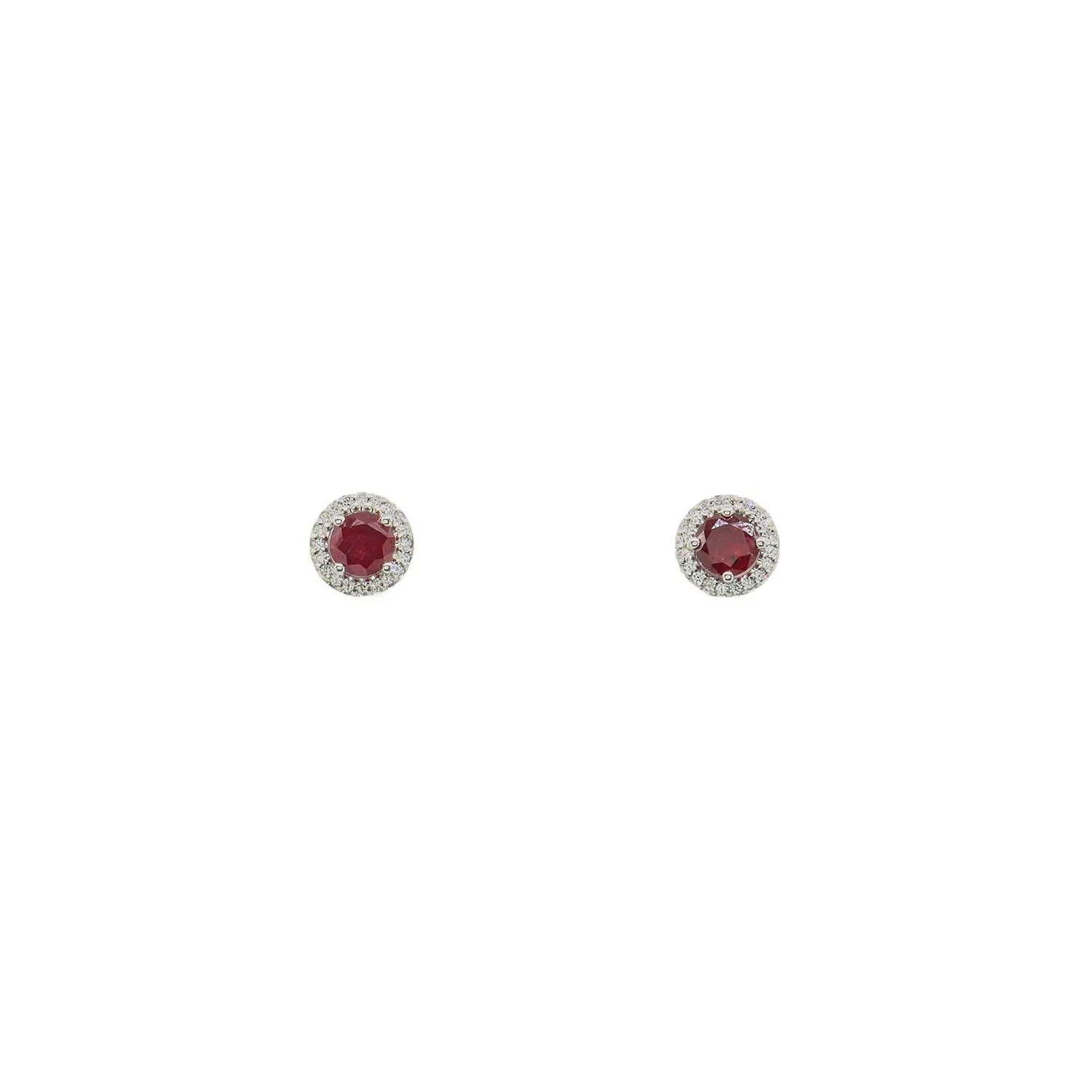 The Chita earrings are made of ruby ​​and diamonds