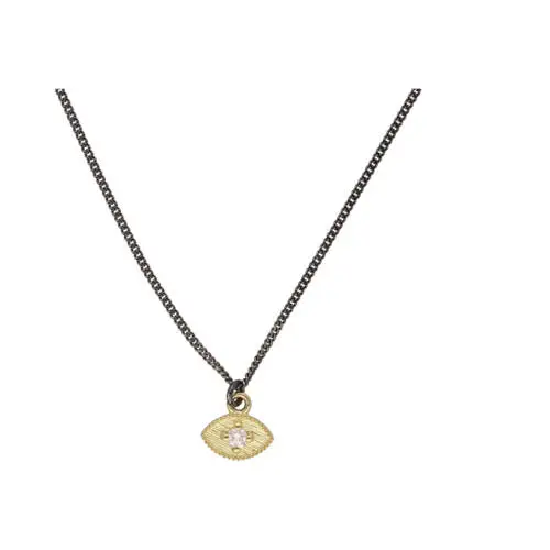 Silver chain with gold pendant Radiant Romance