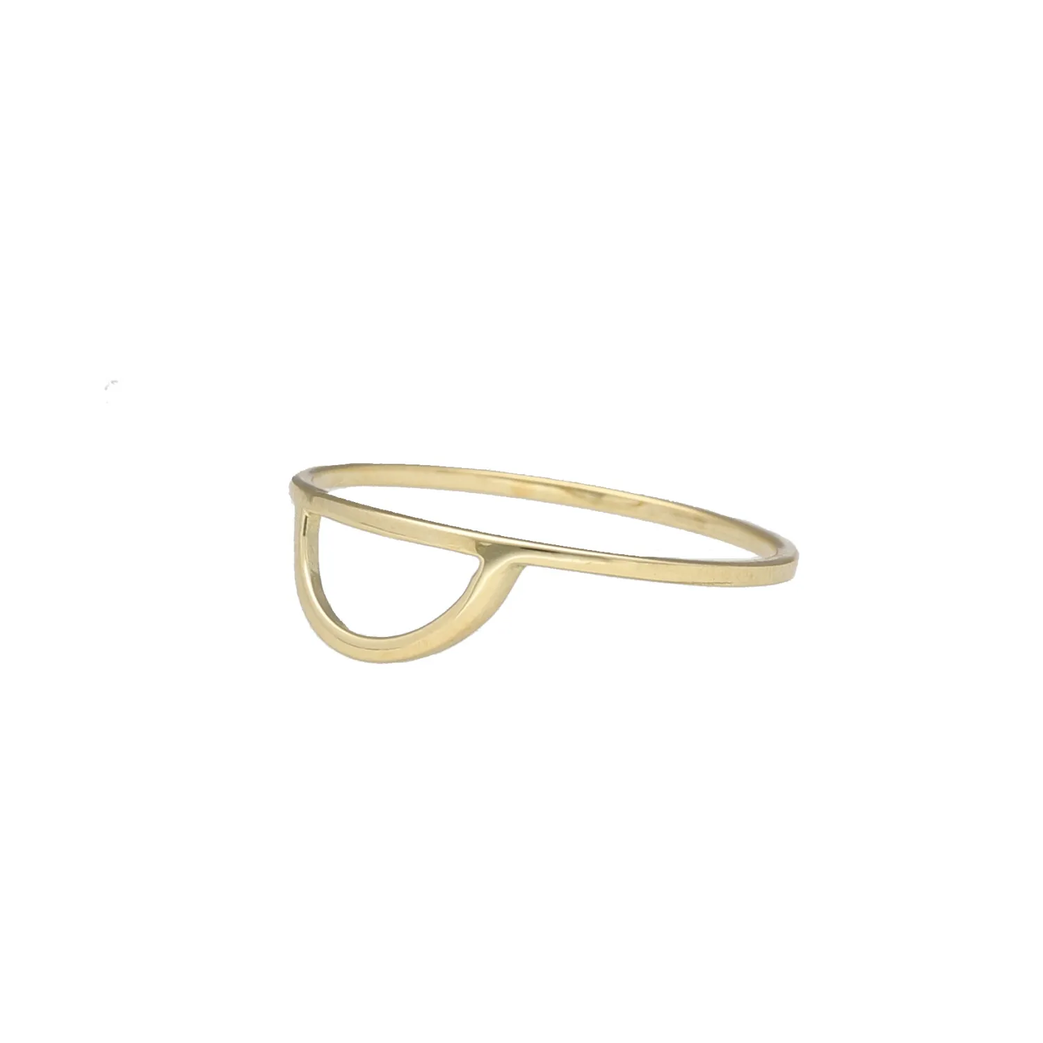 Gold ring with golden link Elegant and sophisticated ring