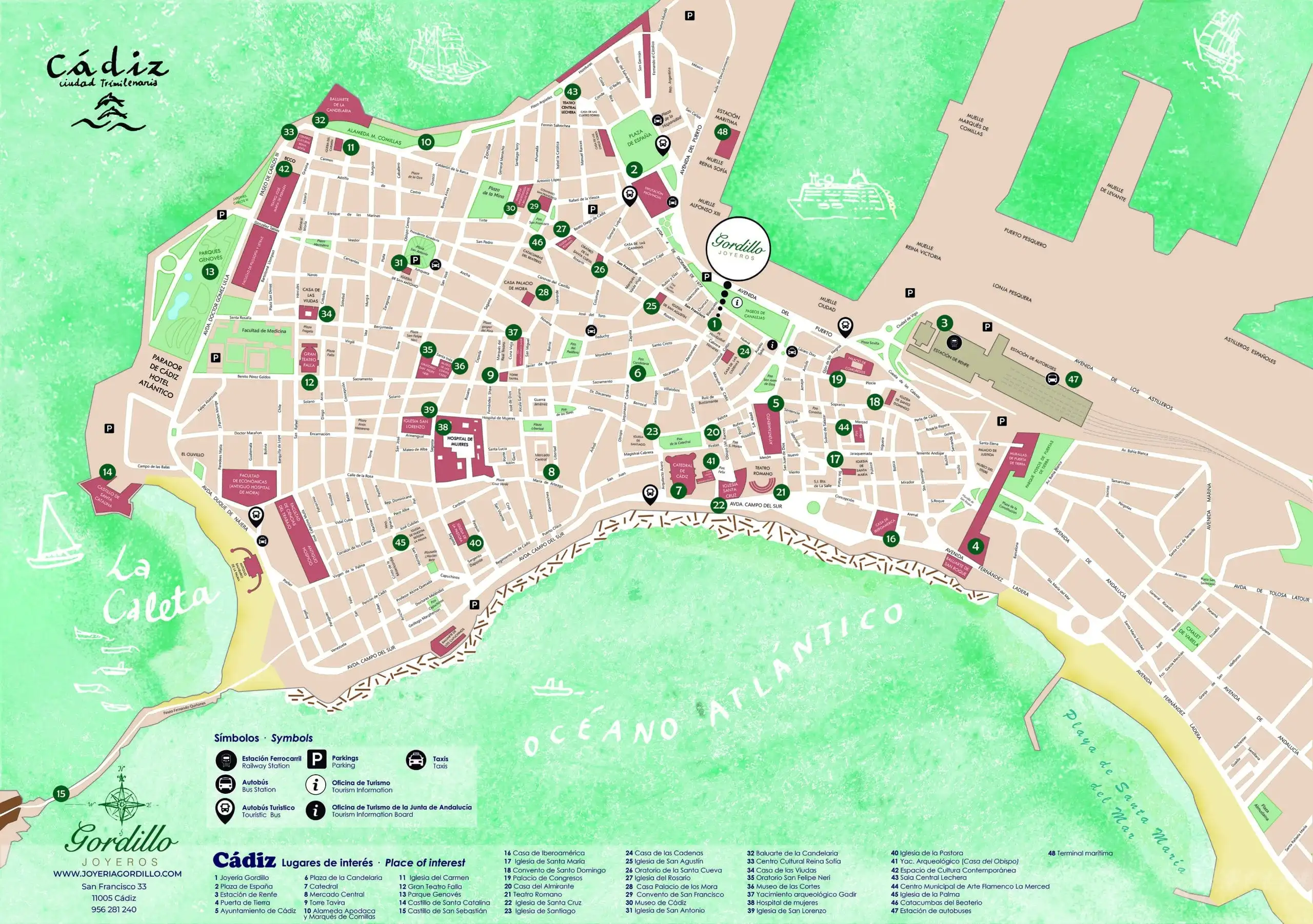 Cádiz Street Map