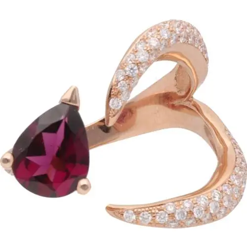 Ring aus Roségold mit Diamanten und Granat