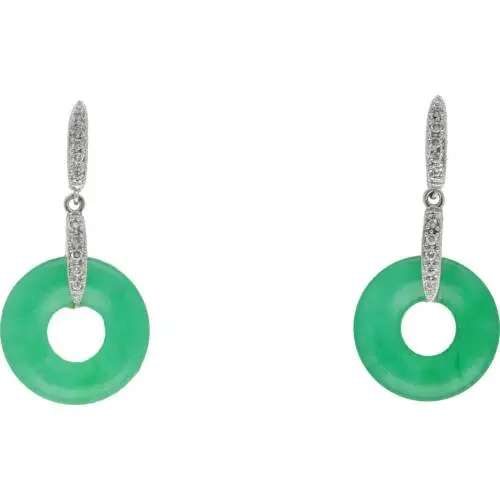 125 023502 green circle earrings 1