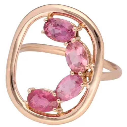 Ring perseidas with pink tourmalines