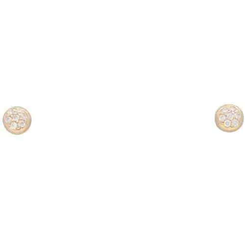 Small gold earrings with diamonds