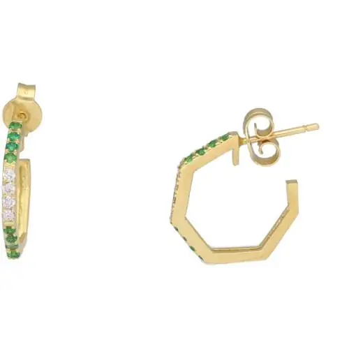 Hoop earrings with emeralds
