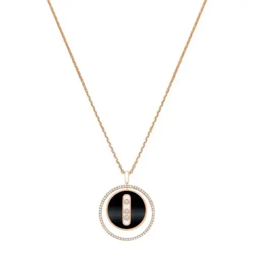 Lucky Move mm onyx pendant in rose gold